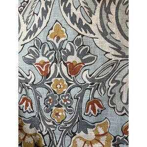 3 Yd Kravet Fabric Linen Drapery Upholstery Blue Orange Yellow White Floral